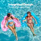 SLOOSH Inflatable Pool Floats mature-themed 2 Pack Pool Chairs with Cup Holders Pure Blow up Floats Chair Hck Noodle Mat for Relaxing Summer Water Fun Swimming Party Beach Blue Pink
