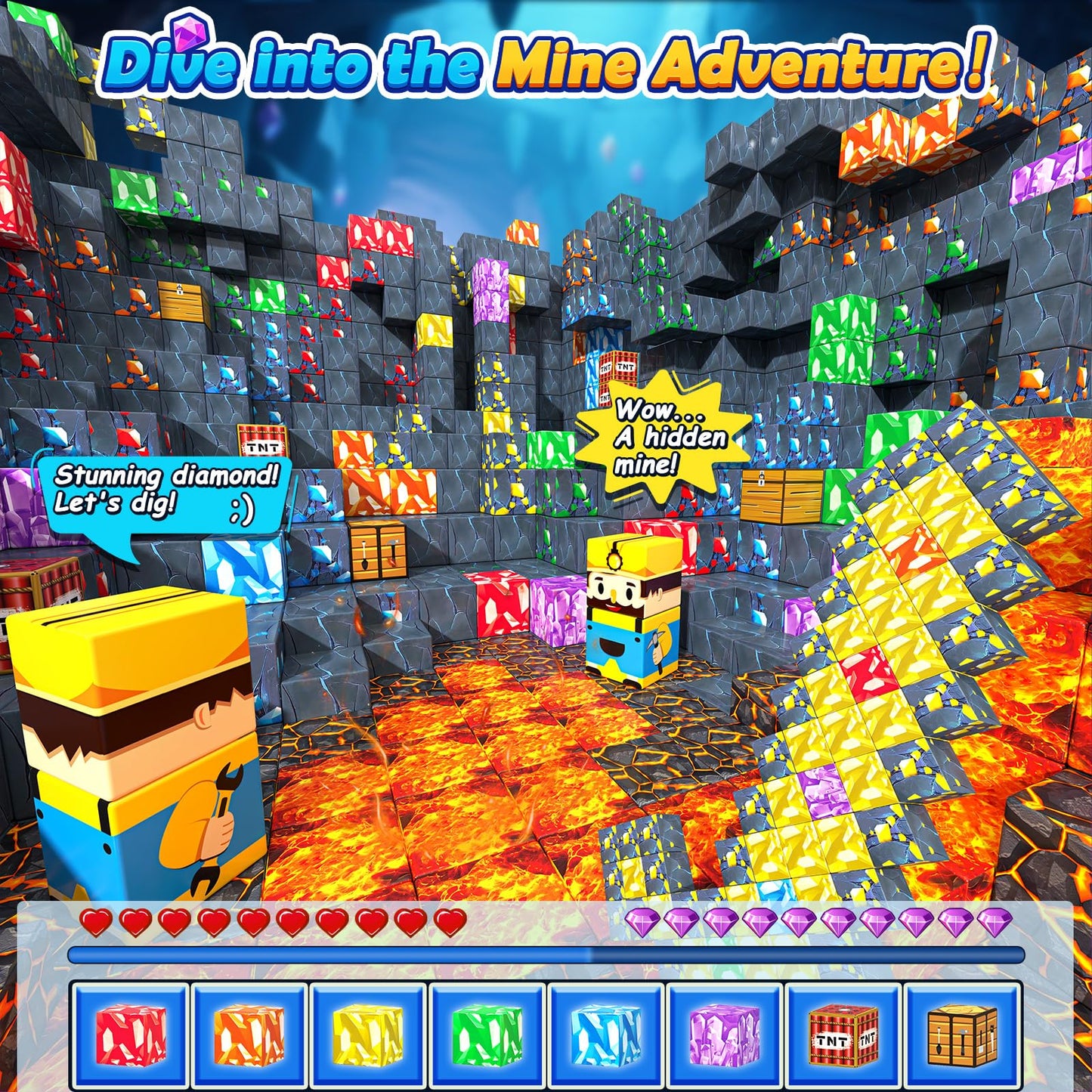 100PCS Magnetic Blocks - Build Mine Magnet World Mine decorative replica blade Adventure Set  Building Toys Classroom Must Haves Learning Sensory Toys for 3 4 5 6 7 8 Toddlers Kids Games Birthday Gifts for Boys & Girls