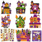 CY2SIDE Halloween Haunted House Scene Sticker - 12 Set Halloween Ghost Sticker for School Rewards, Haunted House Scene for Class