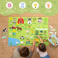 BONNYCO Felt Board for Toddlers with 92 Animal Farm Figures. Montessori and Sensory Toys, Birthday Gifts for Kids 3-8 Years Old.