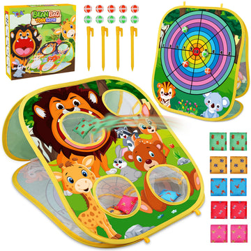 Toyk Animal Bean Bag Toss Game - Outdoor Family Party Toy for Kids, Ages 3-6, Model M003, Plastic