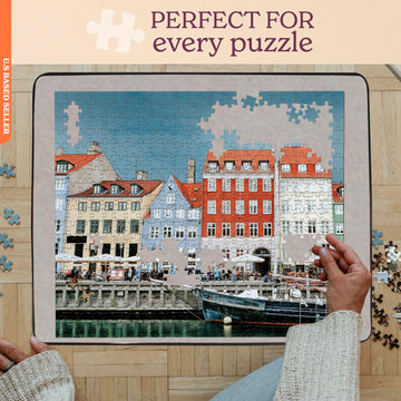 Jigitz Covered Puzzle Board - 31 X 23.6In Storage Jigsaw Puzzle Board Mat And Protective Cover - Holds 1,000 Game Pieces