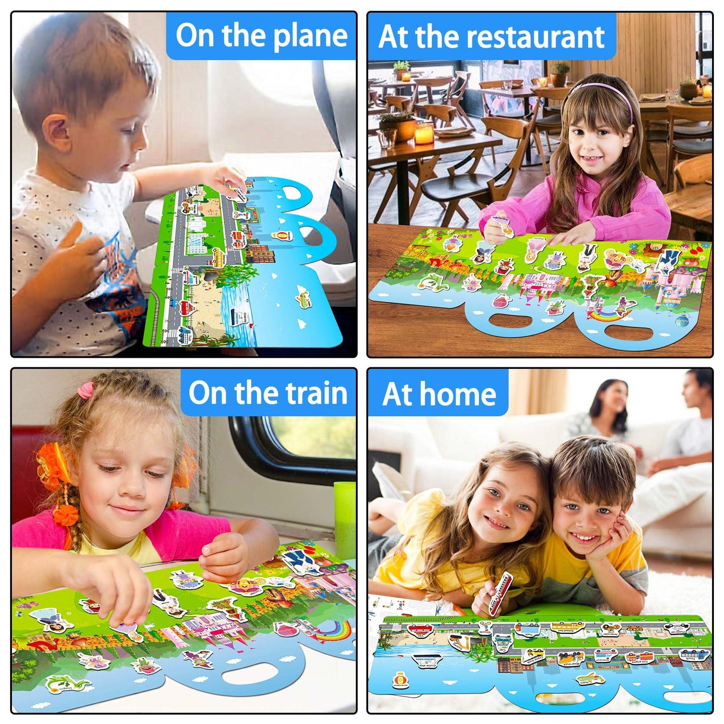 iGetooy Reusable Sticker Books for Toddlers, PVC Fairy Tale Stickers, Travel Toys, Ideal for Ages 1-4, Model KT003-8