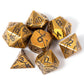 DND Metal Dice - Ancient Gold Ruins Cracked Metal Dice - Polyhedral Dice Set for RPG D&D MTG Pathfinder and More - Beautifully D
