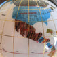 Unique Art 10-Inch By 6-Inch White Jade And Black Onyx Ocean Table Top Gemstone World Globe With Gold Tripod