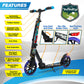 SereneLife Kick Scooter mature-themed Teenagers Kids- 2 Wheel Kids Scooter with Adjustable T-Bar Handlebar - Alloy Anti-Slip Deck - Portable Folding Scooters for Kids with Carrying Strap - Graffiti
