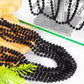 120 PCS Mardi Gras Accessories, 33 IN Beaded Necklace, Mardi Gras Beads, Black Bead Necklace, Throw Beads Bulk for Party Parade