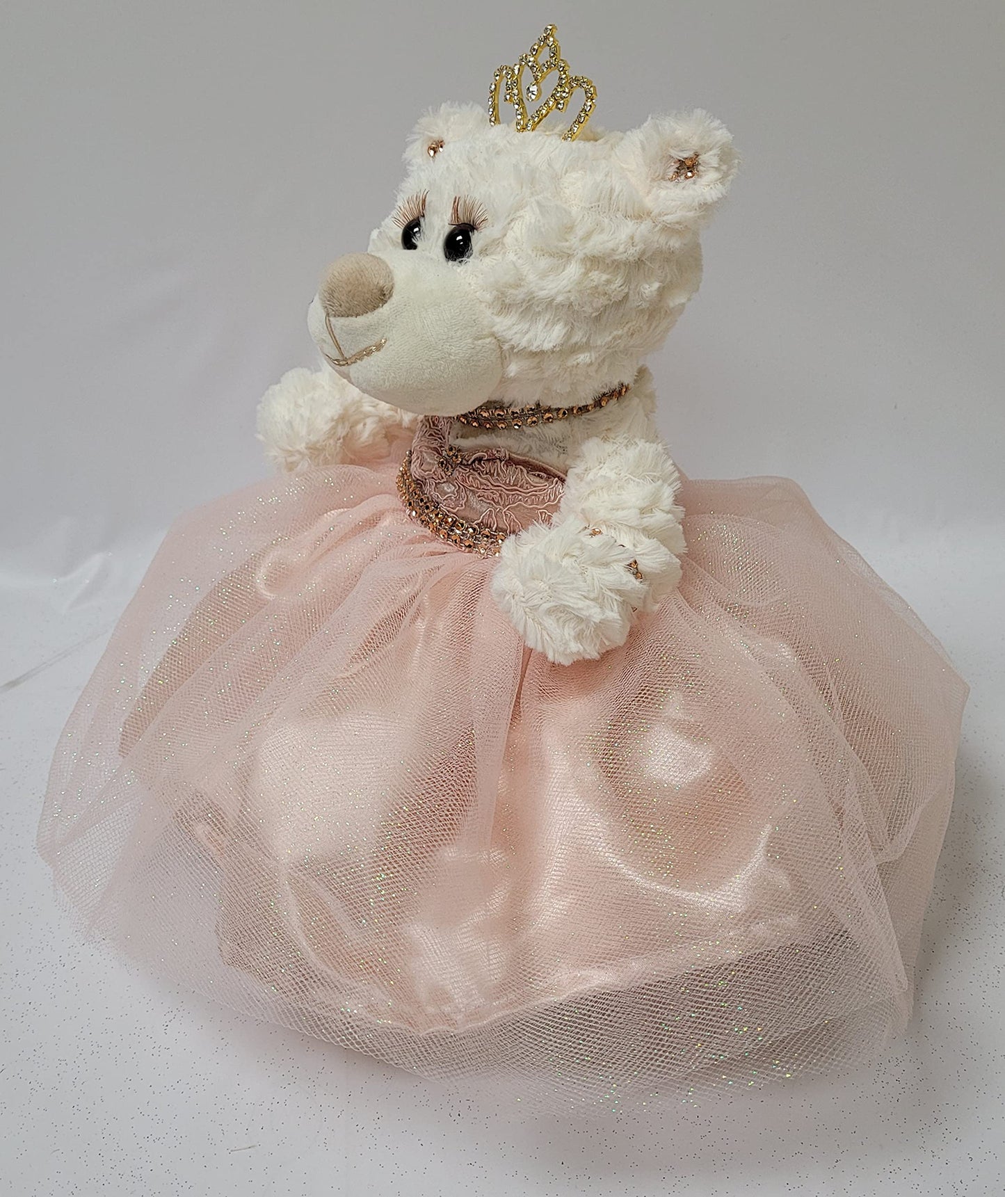Kinnex Collections Since 1997 12' Quince Anos Quinceanera Last Doll Teddy Bear With Dress (Centerpiece) ~ Arc09831-29 (Blush)