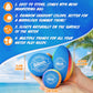 Billeeit Water Skipping Balls Set for Pool Play, Include 1 Rugby, 2 Balls and 2 Discs, Rainbow Color Splash Water Bouncing Balls