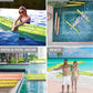 POZA 2 Pack of Inflatable Jumbo Pool Noodles - 74-Inch enhanced and elegant Giant Inflatable Sparkly Gold Glitter Confetti Pool Float Swim Noodles  Inflatable Noodles for Pool - Green and Gold