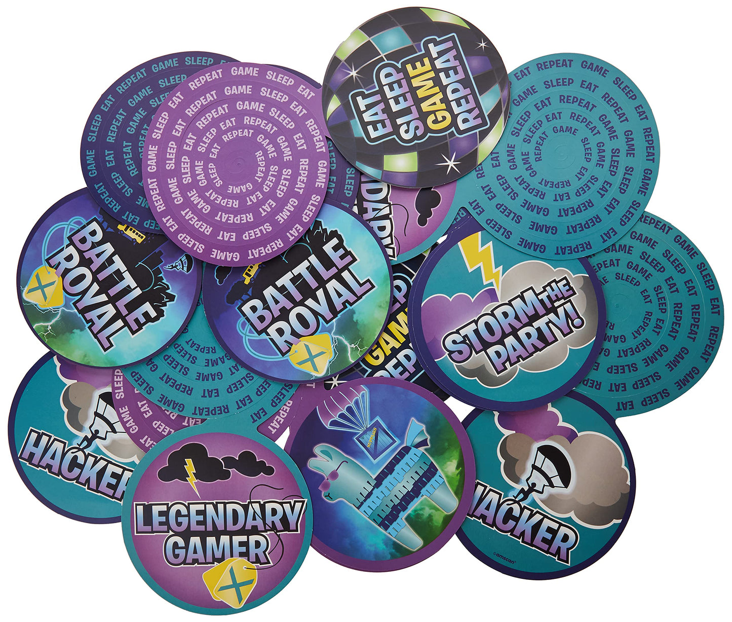 Battle Royal Spiral Decoration - Multicolor, 12 Pcs