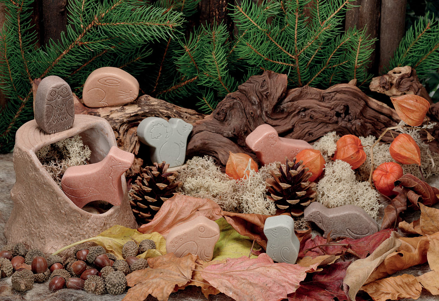 Little Lands  Woodland, Set of 8 Stone Figures
