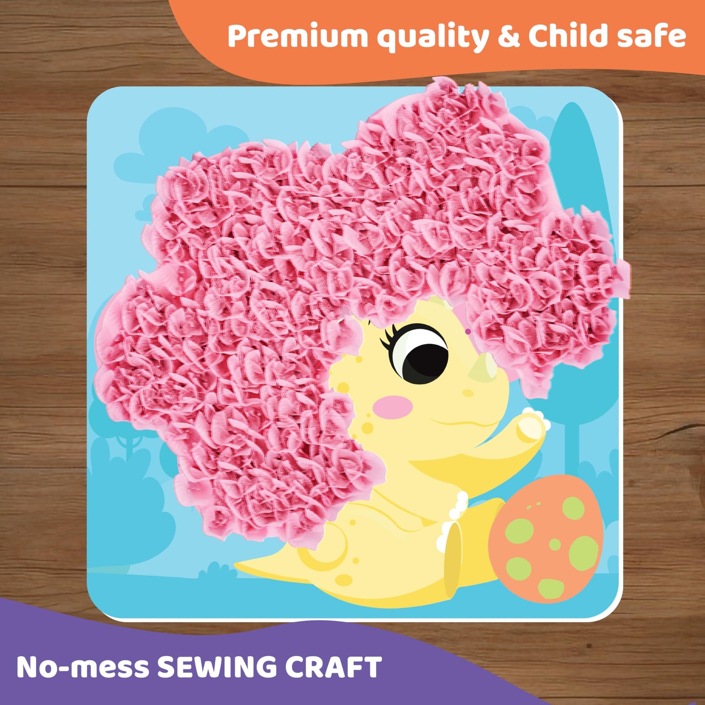 jackinthebox Poke Poke Art - Dinosaurs Theme, Mess-Free Fabric Art and Craft, Flower Pressing Kits, Gift for Kids, Toys for Girl