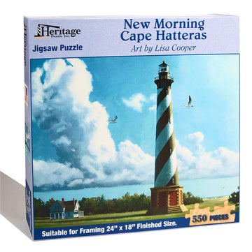 Heritage Puzzle New Morning Cape Hatteras Light 550 Piece Jigsaw Puzzle
