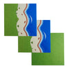 Island Building Block Base Plates Compatible With All Major Brands - 3 Pack Of Island Plates - 2 Straight & 1 Center Grass Addon To Expand You Island - 10 X 10 Inches Baseplate For Building Bricks