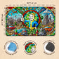 Wizcraft Gaming Paramint Stained Glass Fallout (Stitched) - Fallout, Mtg Playmat - Compatible With Magic The Gathering Playmat -