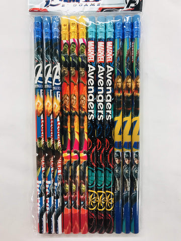 12 Marvel Avengers Endgame Wooden Pencil Cartoon Character Authentic Licensed School Party Bag Fillers