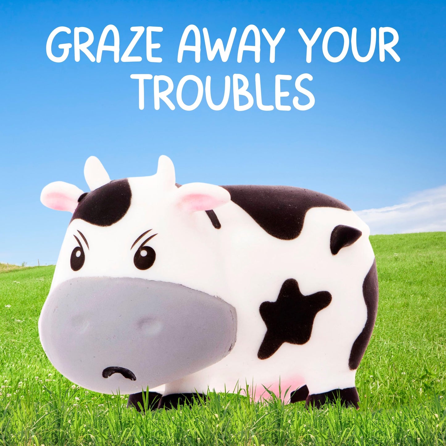 Boxer Gifts Moody Cow Stress Relief Toy - Unique Stress Balls For Adults & Teens - Squishy Fidget Toys For Anxiety - Funny Desk Accessories - Cute Cow Gifts For Women & Gag White Elephant
