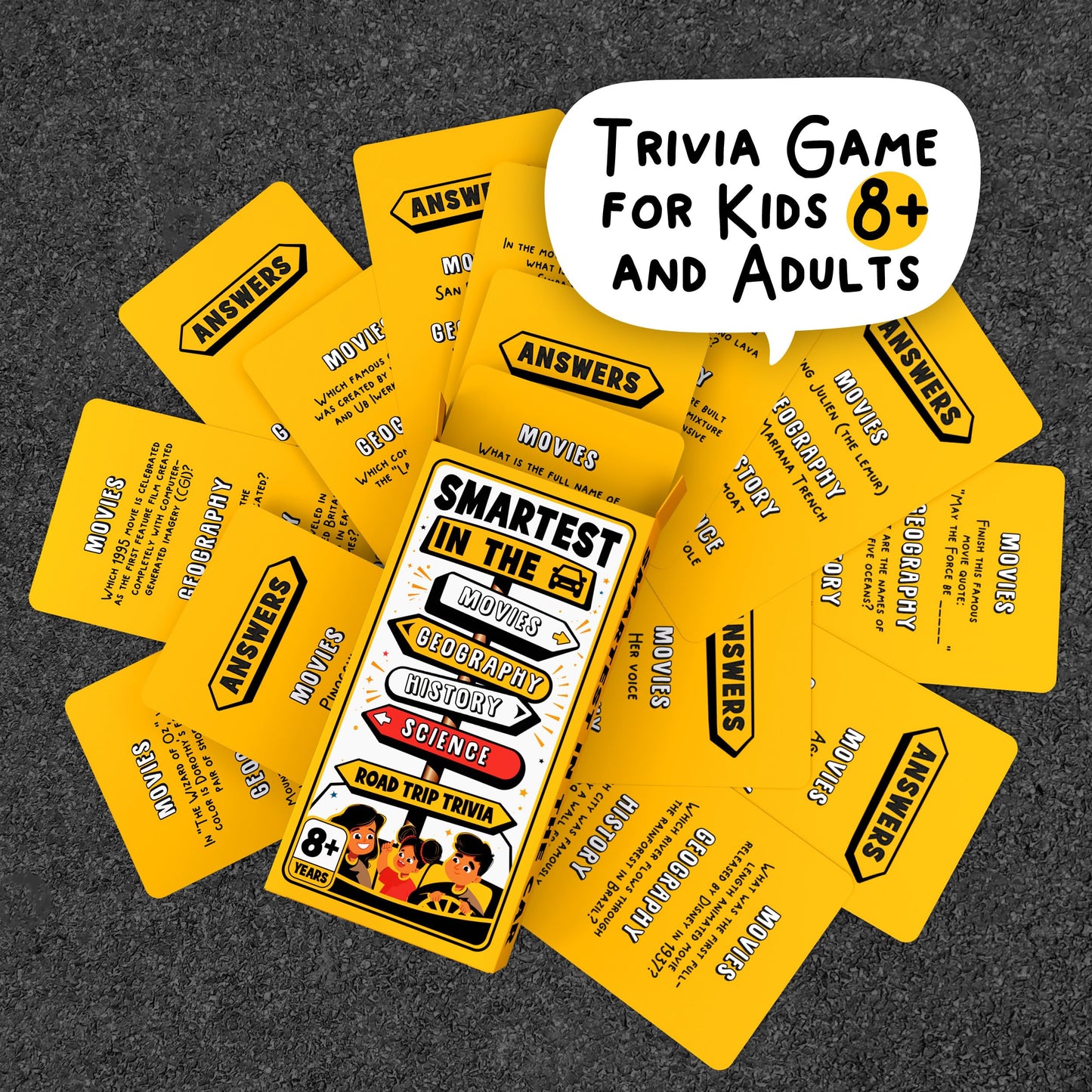 Well Balanced Road Trip Trivia - Road Trip Games For Kids Travel Essentials Car Activities Must Haves For Ages 8+