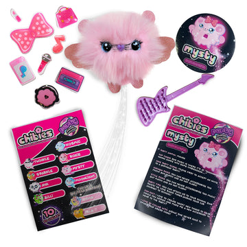Wow! Pods Chibies Boom Box - Mysty | Cute Fluffy Party Pets That Flash To The Beat Of Music | Interactive Animal Soft Toy Charac