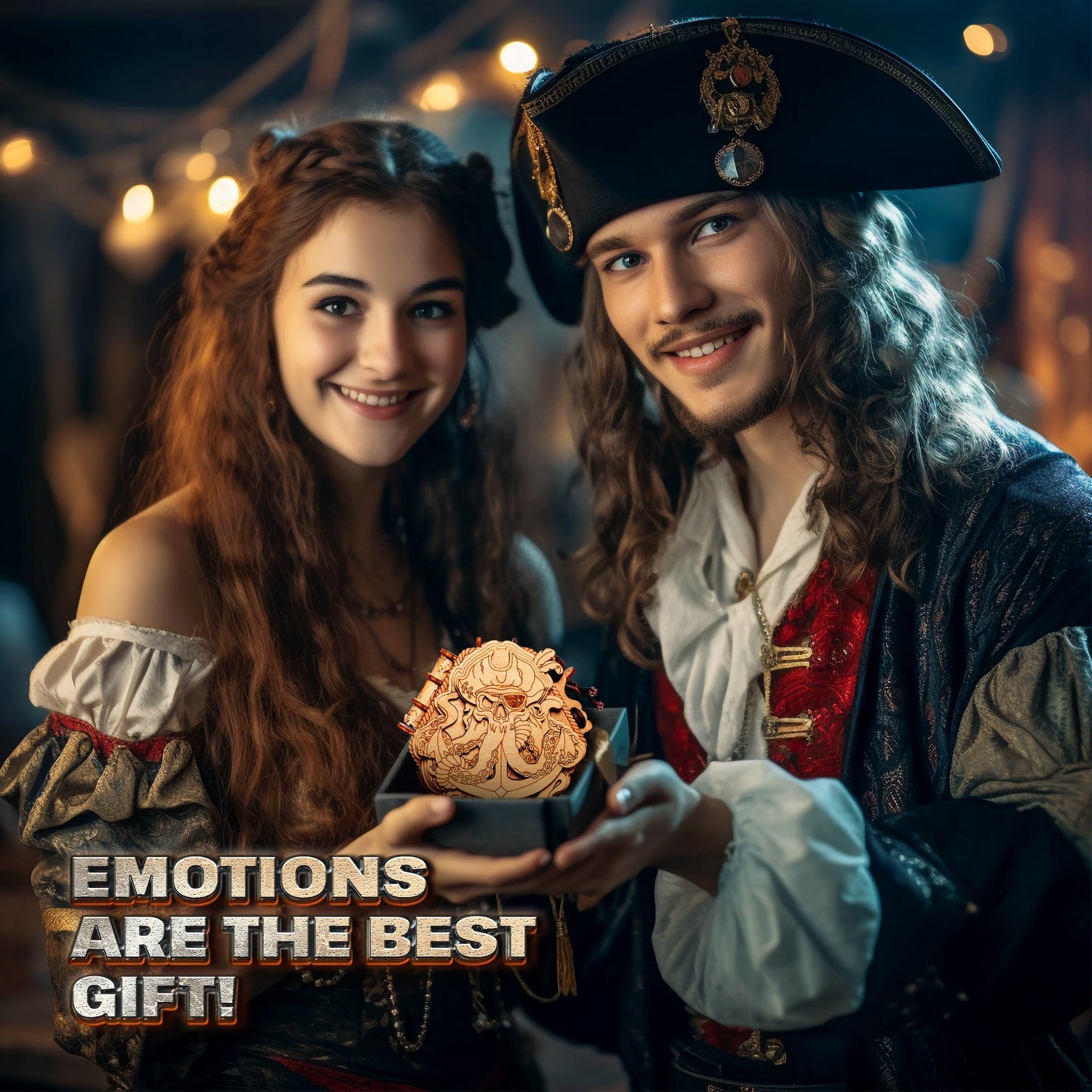 ESC WELT Blackbeard's Compass 3D Escape Room Puzzle Box - Wooden Brainteaser Money Box - Multicoloured