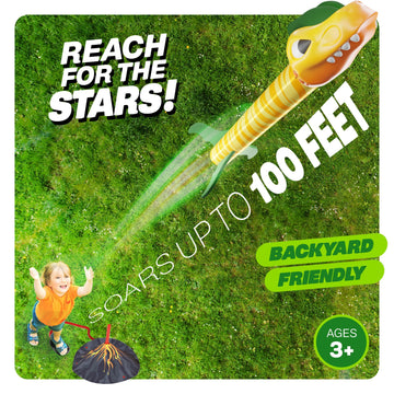 Dinosaur Toy Rocket Launcher For Kids - Toys For Kids 3-5 5-7 4-6 - Outdoor Toys For Kid Ages 4-8 - 3 4 Year Old Boy Birthday Gi