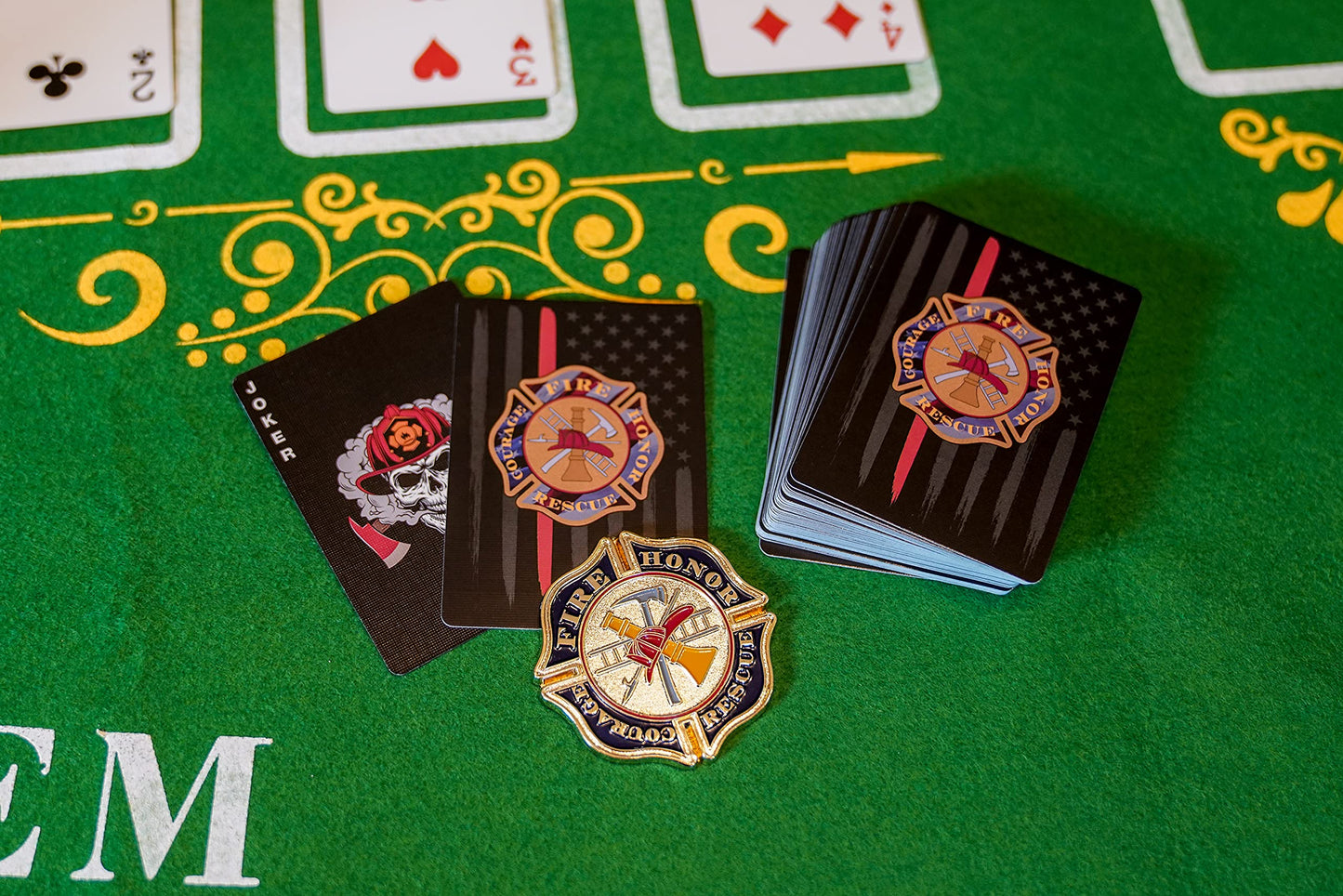 Military Gift Shop Firefighter Playing Cards - enhanced Deck for Firefighters - Firefighter Gifts | Disabled USMC Vet Owned Small Business