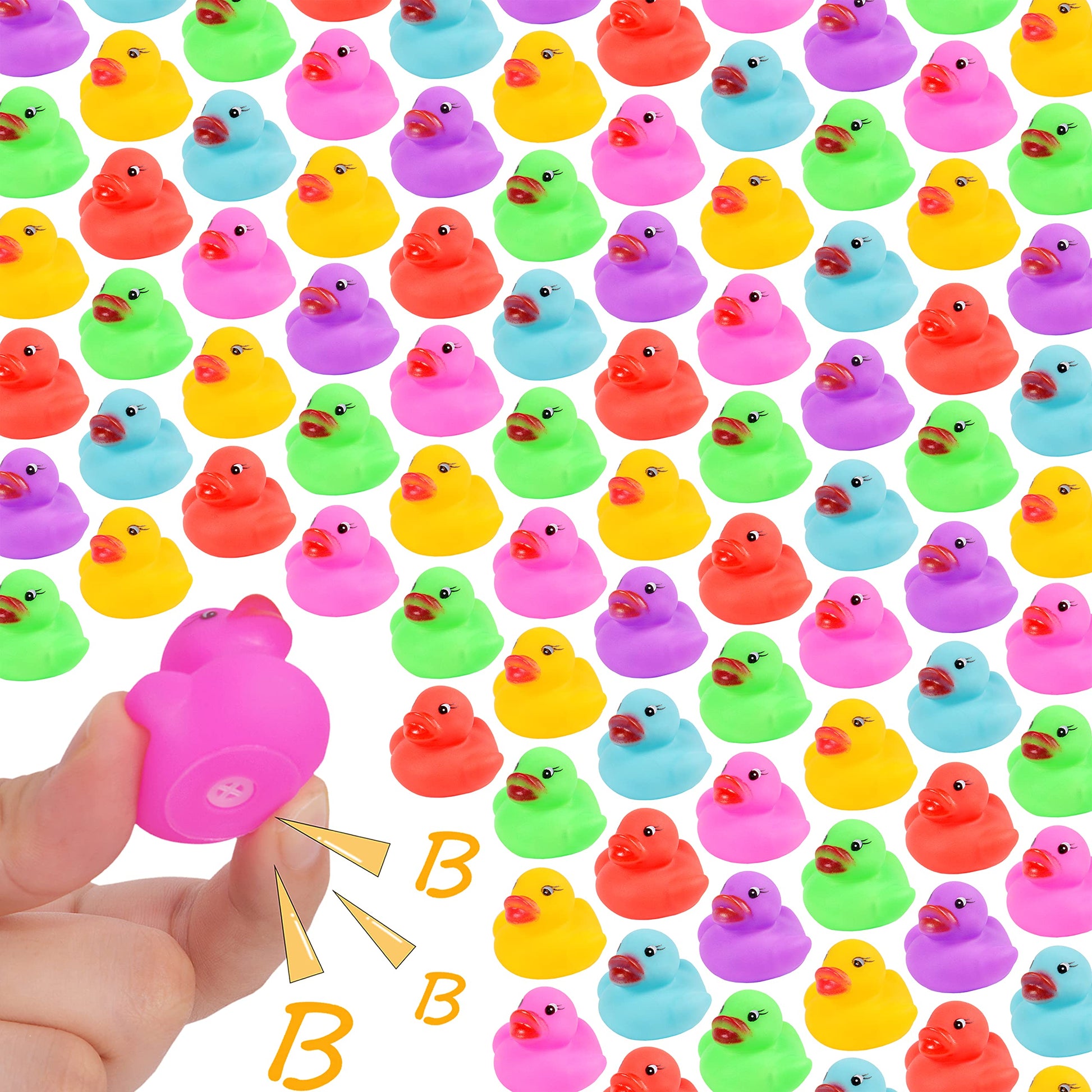 90-Pack Mini Rubber Ducks Set, Mini Colorful Rubber Duckies Bath Toy For Child,Float & Squeak Tiny Ducks Pool Toy Set For Kids Party Favors,Birthday Party Supplies,Prize Rewards