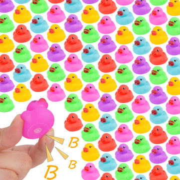 90-Pack Mini Rubber Ducks Set, Mini Colorful Rubber Duckies Bath Toy For Child,Float & Squeak Tiny Ducks Pool Toy Set For Kids Party Favors,Birthday Party Supplies,Prize Rewards