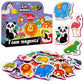 Little World Foam Fridge Magnets Set - 25 Chunky Zoo Animal Magnets for Toddlers 1-3 - Multi Color, Full Magnet Backing, Model RK93010-05