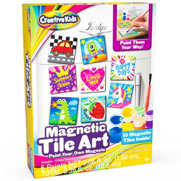 Creative Kids Magnetic Mini Tile Art - Make Your Own 10 Fridge Magnets