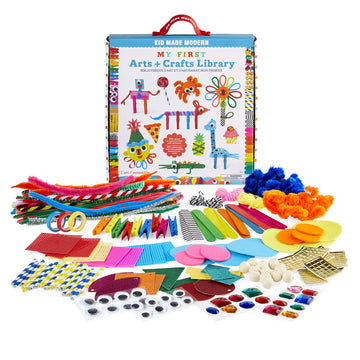 Kid Made Modern My First Arts & Crafts Set For Kids Ages 3 4 5 6 7 8+ - Ideal Preschool Craft Kits For Boys & Girls Toddler - 200+ Pieces Bulk Craft Supplies & Materials Kit For Fun Art Projects