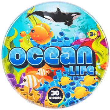 Ocean Life Sea & Animal Toy Action Figure Set - 30Pc Bucket Of Large Marine Animals Includes Turtles, Crabs, Starfishes, Fish, Sharks, Seahorses, Dolphins & More - Great Bathtub, Beach, Sandbox Toys