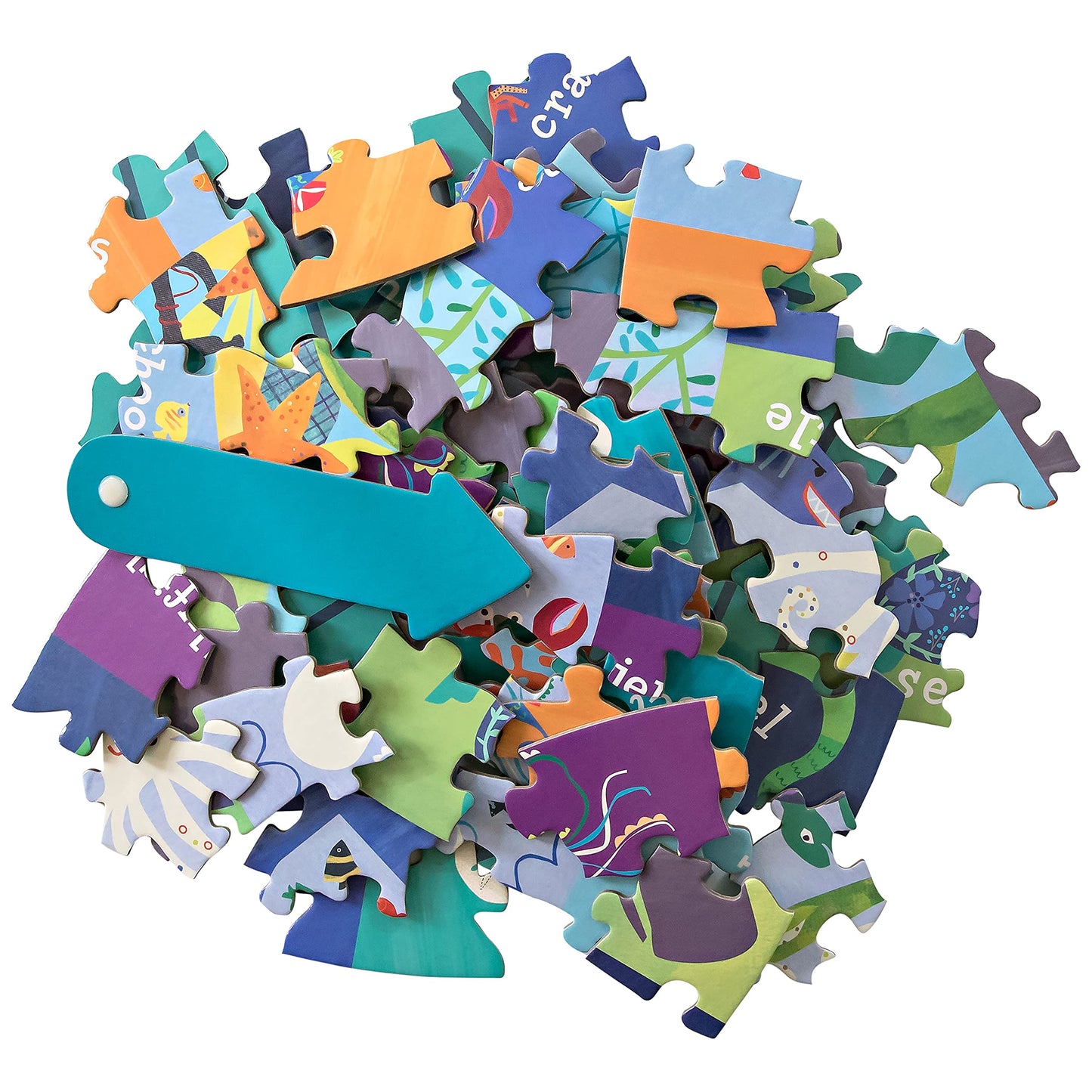 C.R Gibson Bjpr-22042 Under The Sea 72-Piece Round Jigsaw Puzzle For Kids, 19'' D