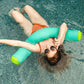 Big Joe Noodle No Inflation Needed Pool Float, Aqua/Green Double Sided Mesh, Jumbo 4Ft