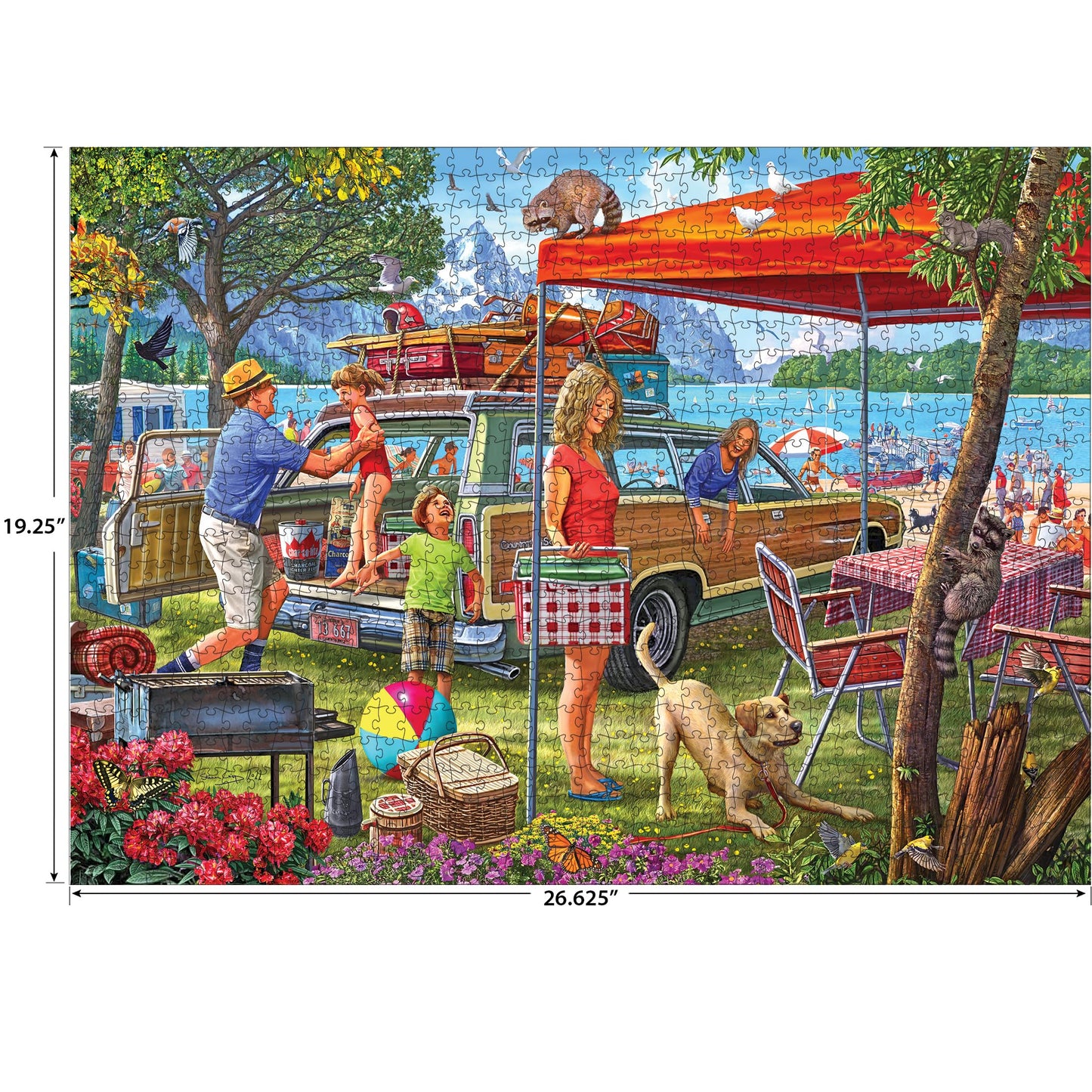 RoseArt 1000 Piece Jigsaw Puzzle - Kodak Premium Family Beach Vacation - Multi-colored Cardboard