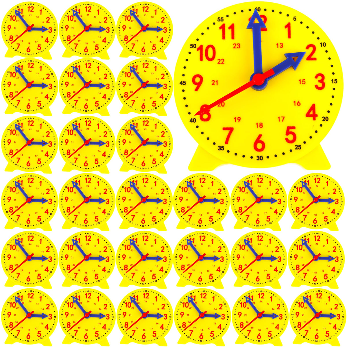 Octaday 28 Pcs Teaching Clock Kit 4 Inch To Tell Time Learning Mini Geared Clock For Kids Early Math Skills Teacher And Classroo