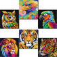 UiSdfuy Diamond Art Kit for Kids, Ages 8-12, 6-Pack Tiger 6 x 6 Gem Art Painting
