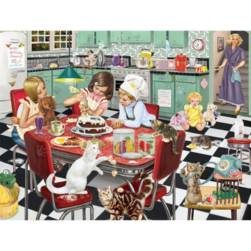 KI Puzzles 550 Piece Puzzle for mature-themeds Mommy's Birthday Surprise Rosiland Solomon 50s Kitchen Jigsaw 24X18