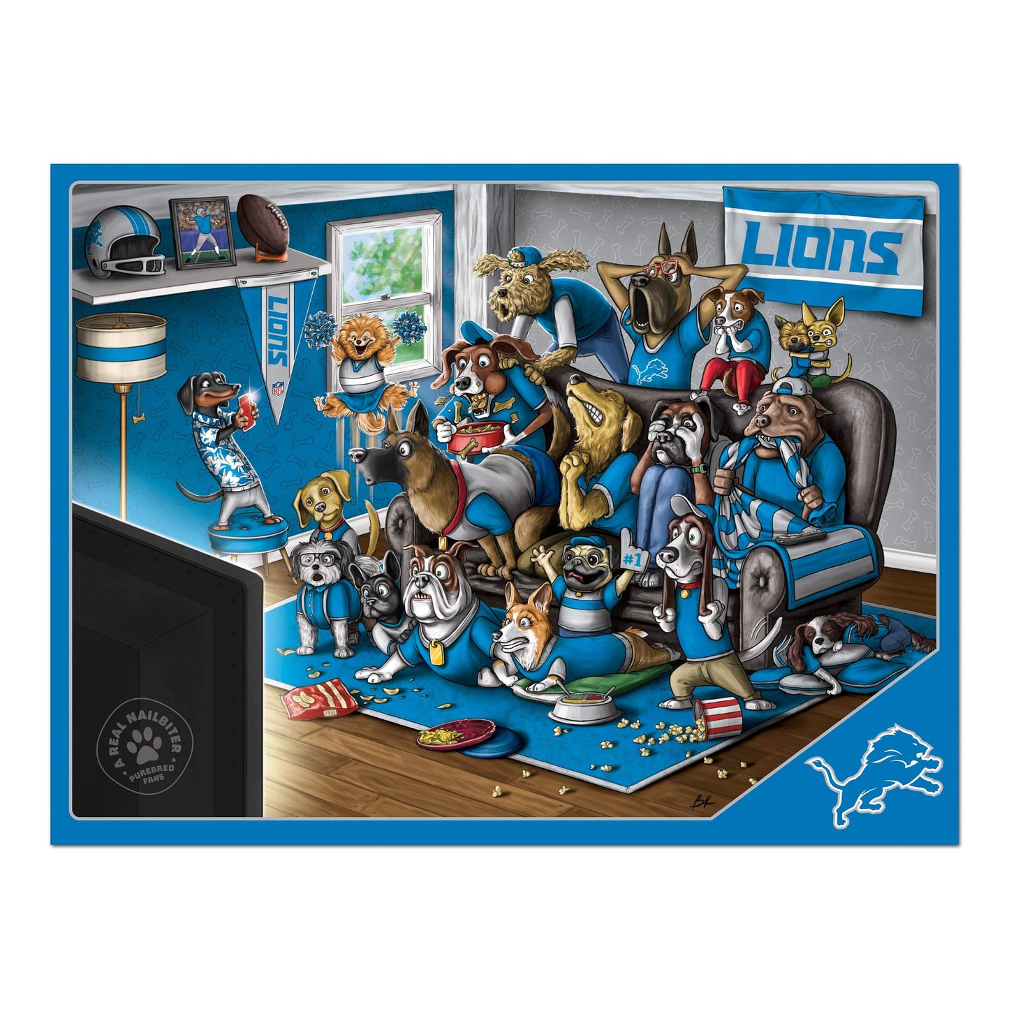YouTheFan Detroit Lions 500pc Puzzle - Team Colors, Cardboard, Model 2502014