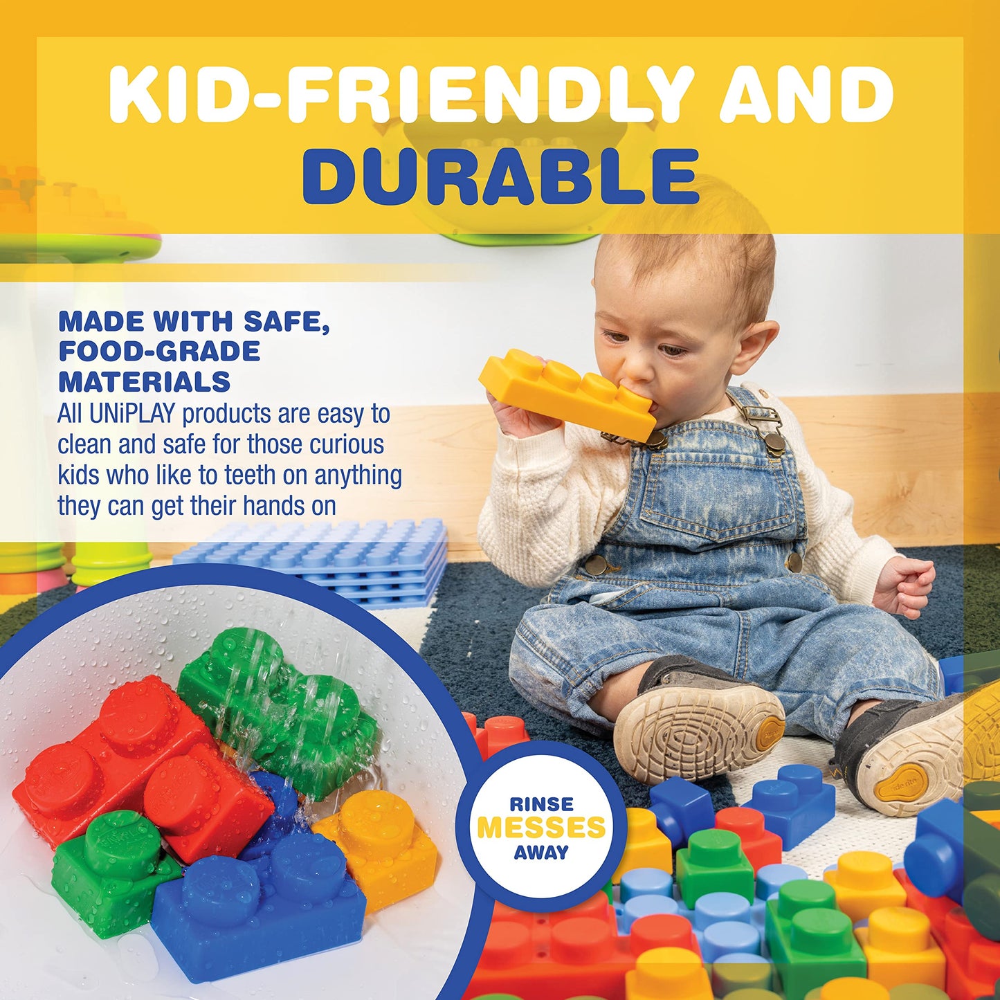 Uniplay Platform Building Block Base Plates — 11X11 Inch Stackable Building Platform Set, Learning Toy, Special Education For Ages 3 Months And Up (4-Piece Set)