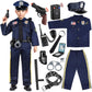 Joycover Police Officer Costume for Kids - Deluxe 13pcs Role Play Kit, L(8-10Y), Polyester, Boys & Girls Halloween Costume
