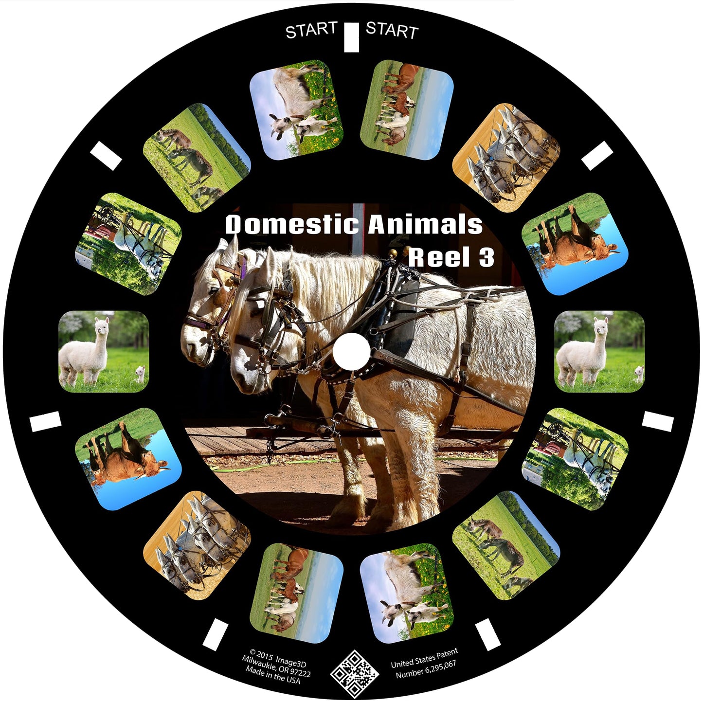 MayKo Farm Animal Reels for Viewfinder, Domestic Animals, Compatible with Viewmaster Classic Viewers. Set of 3 (Reels Only)