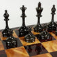 Real Brass Metal Staunton Bridled Knight Chess Men Set Gold And Black Chrome - No Board
