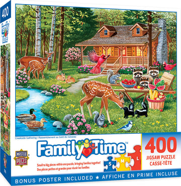 Masterpieces 400 Piece Jigsaw Puzzle For Adults, Family, Or Youth - Creekside Gathering - 18''X24''