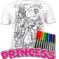Splat Planet T-Shirt Princess T-Shirt Magica Da Colorare Con 10 Penne Magiche Lavabili Atossiche - Colora La Tua Maglietta, Colo