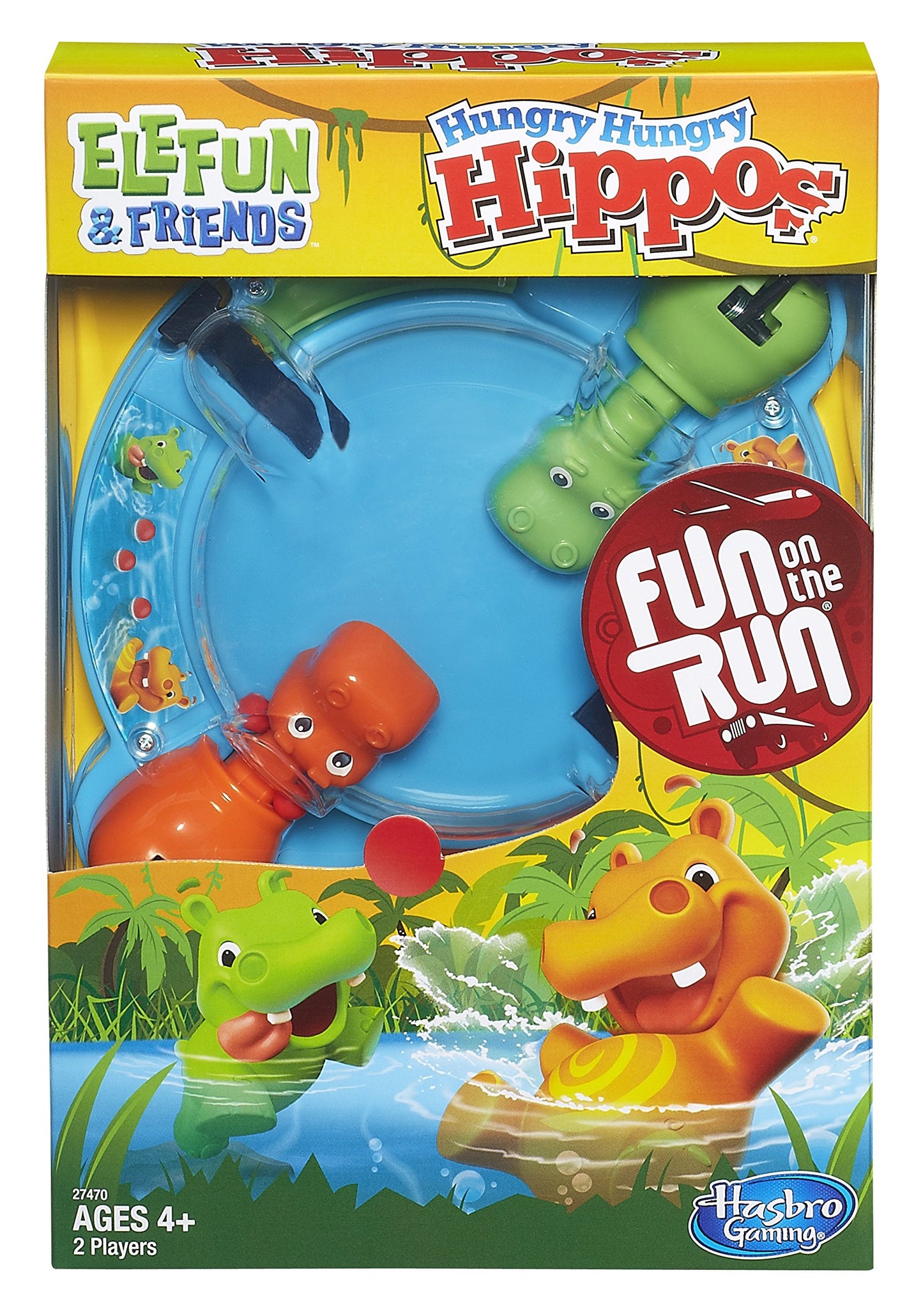 Hasbro Travel Hungry Hippo Game - Classic Marble Edition, Fun Family Board Game, Model 274700350