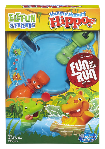Hasbro Travel Hungry Hippo Game - Classic Marble Edition, Fun Family Board Game, Model 274700350