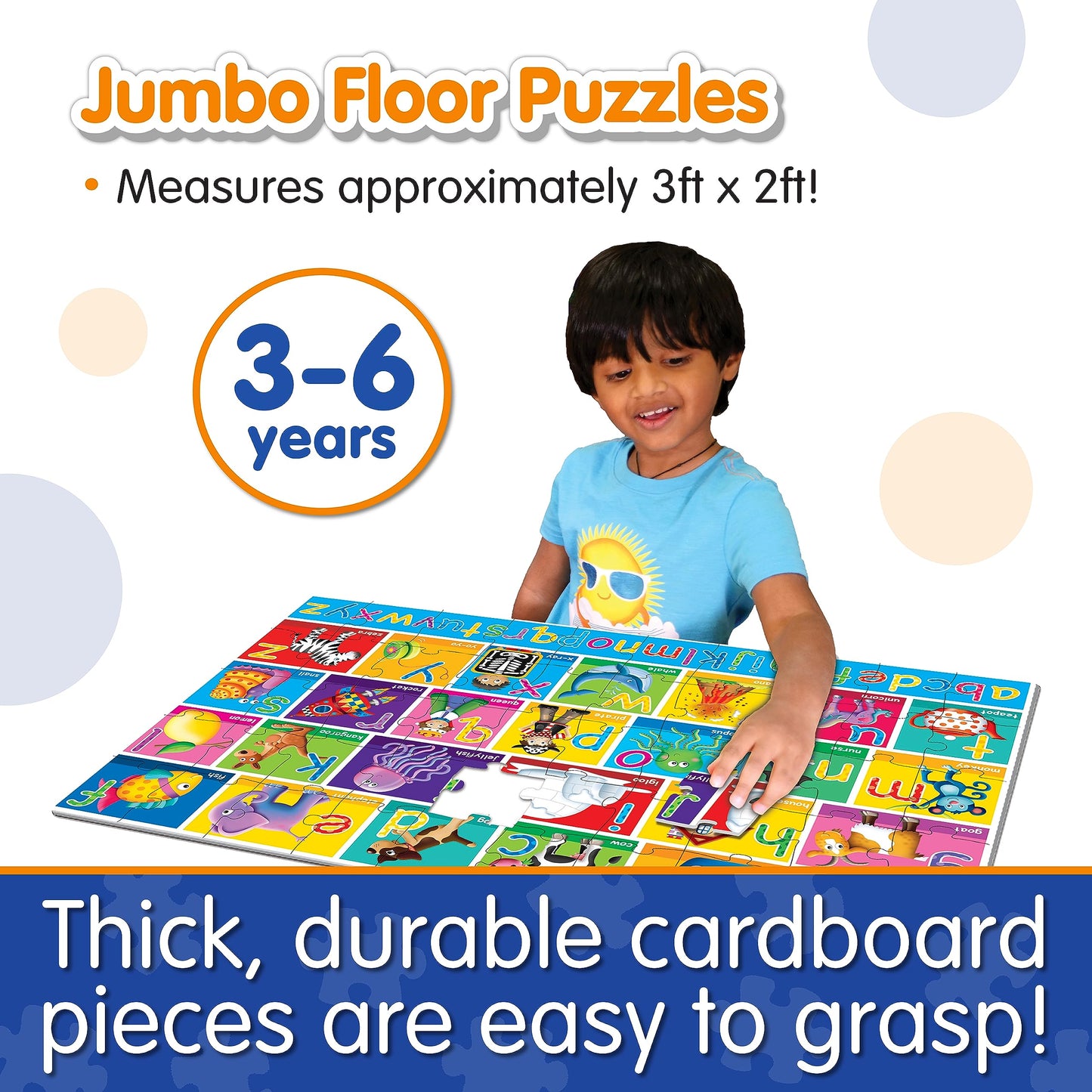The Learning Journey: Jumbo Floor Puzzles - Alphabet - Extra Large Puzzle Measures 3 Ft By 2 Ft - Preschool Toys & Gifts For Boys & Girls Ages 3 And Up (436318)