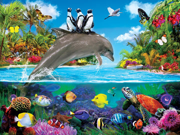 MasterPieces 300 Piece EZ Grip Jigsaw Puzzle - Dolphin Ride - 18x24